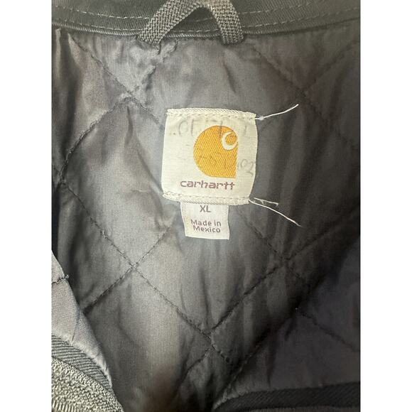 Carhartt Twill Work Jacket Midweight Quilt Lined J293 Blk Full Zip Men's Size XL - Picture 4 of 7